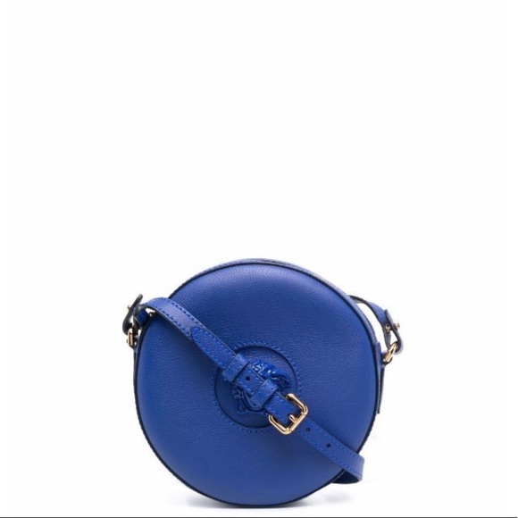 Versace Handbags - Versace La Medusa Round Camera Bag in Lapis